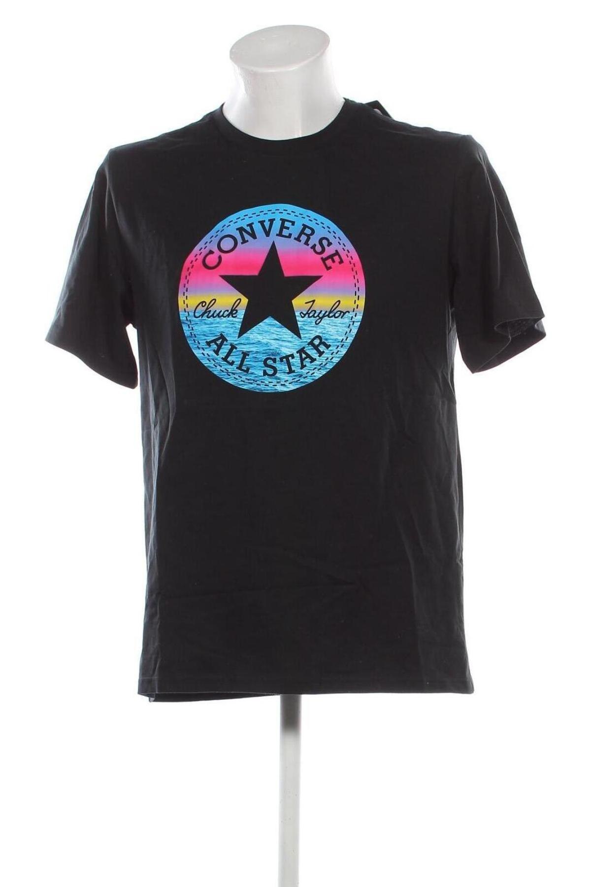 Herren T-Shirt Converse, Größe L, Farbe Schwarz, Preis 22,99 €