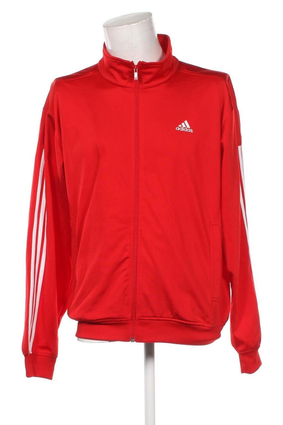 Ανδρική αθλητική ζακέτα Adidas, Μέγεθος XL, Χρώμα Κόκκινο, Τιμή 29,99 €