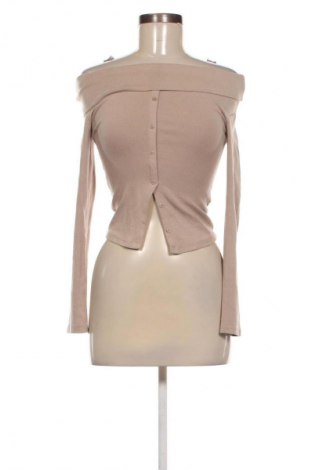 Γυναικεία μπλούζα Bershka, Μέγεθος XS, Χρώμα  Μπέζ, Τιμή 12,00 €