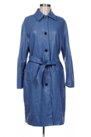 Δερμάτινο γυναικείο παλτό Bershka, Μέγεθος M, Χρώμα Μπλέ, Τιμή 107,99 €