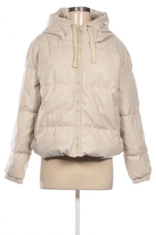 Γυναικείο δερμάτινο μπουφάν Stradivarius, Μέγεθος M, Χρώμα  Μπέζ, Τιμή 30,00 €
