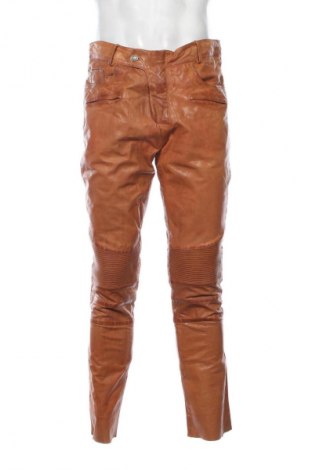 Męskie spodnie skórzane Ricano, Rozmiar L, Kolor Brązowy, Cena 914,47 zł