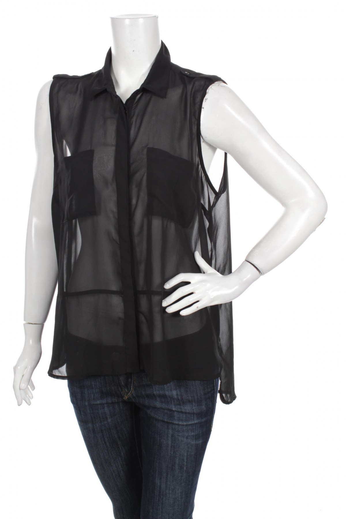 Γυναικείο πουκάμισο Gina Tricot, Μέγεθος L, Χρώμα Μαύρο, Τιμή 11,75 €