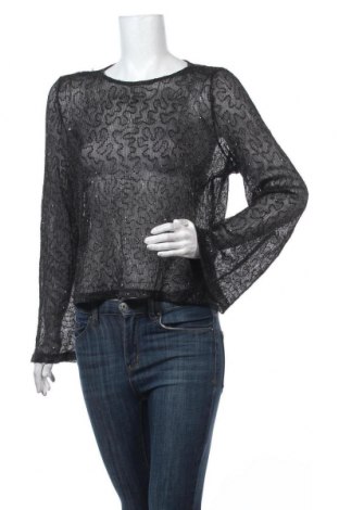 Γυναικεία μπλούζα Gina Tricot, Μέγεθος M, Χρώμα Μαύρο, 52% πολυεστέρας, 48% μεταλλικά νήματα, Τιμή 16,89 €