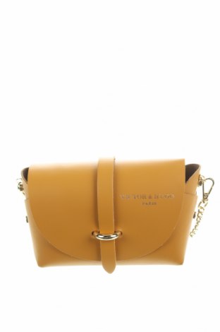 Дамска чанта Victorio & Lucchino, Цвят Жълт, Естествена кожа, Цена 118,65 лв.