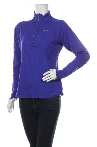 Дамска спортна блуза Nike, Размер L, Цвят Син, 92% полиамид, 8% еластан, Цена 29,40 лв.