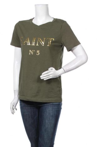 Дамска тениска Free Quent, Размер S, Цвят Зелен, 95% памук, 5% еластан, Цена 23,10 лв.