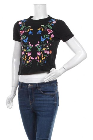 Дамска тениска Zara Trafaluc, Размер M, Цвят Черен, Памук, Цена 22,05 лв.