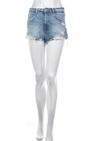 Pantaloni scurți de femei Zara Trafaluc, Mărime M, Culoare Albastru, 100% bumbac, Preț 108,55 Lei