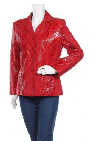 Дамско кожено сако, Размер M, Цвят Червен, Естествена кожа, Цена 103,95 лв.