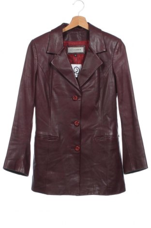 Дамско кожено сако, Размер XS, Цвят Червен, Естествена кожа, Цена 88,20 лв.