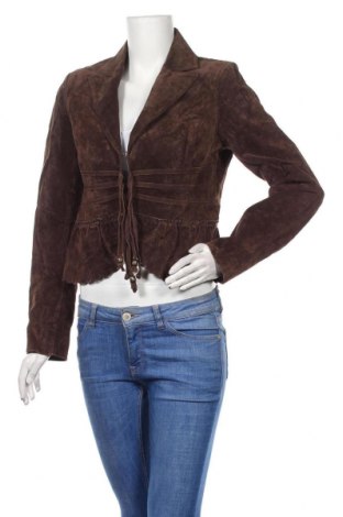 Дамско кожено сако Morgan, Размер L, Цвят Кафяв, Естествен велур, Цена 93,45 лв.