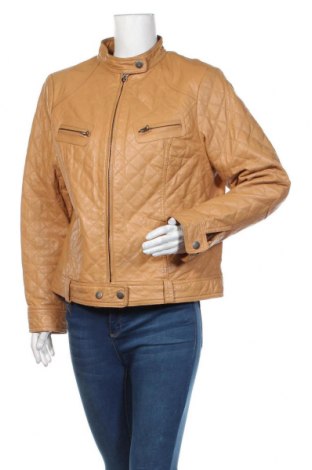 Дамско кожено яке, Размер XL, Цвят Бежов, Естествена кожа, Цена 123,90 лв.
