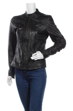 Γυναικείο δερμάτινο μπουφάν Paola Prata, Μέγεθος XL, Χρώμα Μαύρο, Γνήσιο δέρμα, Τιμή 96,77 €