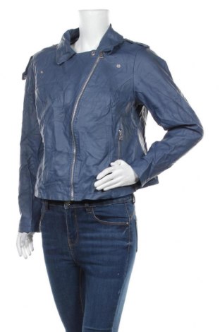 Γυναικείο δερμάτινο μπουφάν Zizzi, Μέγεθος XL, Χρώμα Μπλέ, Δερματίνη, Τιμή 31,18 €