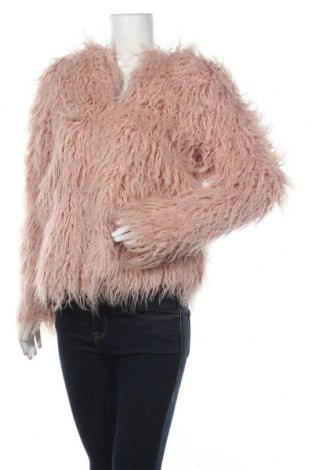 Дамско палто Bershka, Размер M, Цвят Розов, 78% акрил, 22% полиестер, Цена 51,45 лв.