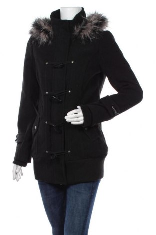 Дамско палто Clockhouse, Размер L, Цвят Черен, 87% акрил, 12% полиестер, 1% еластан, Цена 53,55 лв.