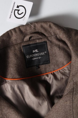 Дамско палто Clockhouse, Размер L, Цвят Кафяв, 50% вълна, 30% вискоза, 20% полиестер, Цена 45,15 лв.