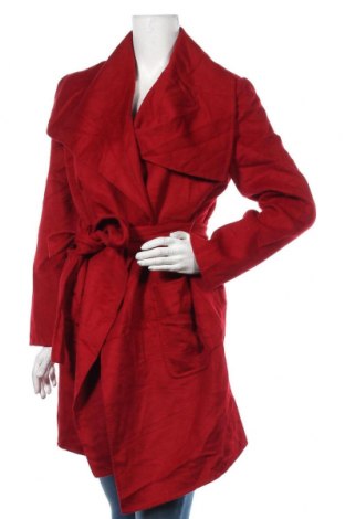 Дамско палто Derhy, Размер S, Цвят Червен, 50% вълна, 40% памук, 10% полиамид, Цена 149,10 лв.