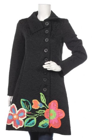 Γυναικείο παλτό Desigual, Μέγεθος L, Χρώμα Μαύρο, 64% βαμβάκι, 36% πολυεστέρας, Τιμή 98,72 €