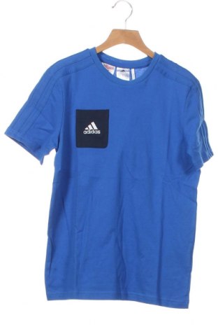 Детска тениска Adidas, Размер 11-12y/ 152-158 см, Цвят Син, 70% памук, 30% полиестер, Цена 31,85 лв.