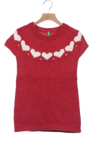 Детски пуловер United Colors Of Benetton, Размер 5-6y/ 116-122 см, Цвят Червен, 75% акрил, 25% вълна, Цена 23,10 лв.