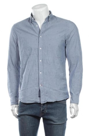 Ανδρικό πουκάμισο Pull&Bear, Μέγεθος M, Χρώμα Μπλέ, Βαμβάκι, Τιμή 16,89 €