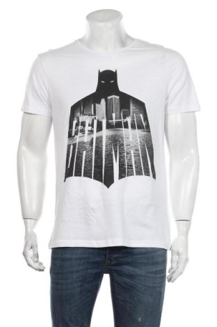 Мъжка тениска Batman, Размер L, Цвят Бял, 100% памук, Цена 21,75 лв.