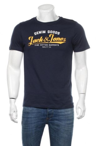 Мъжка тениска Jack & Jones, Размер M, Цвят Син, Памук, Цена 36,75 лв.