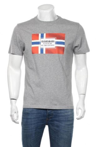 Ανδρικό t-shirt Napapijri, Μέγεθος L, Χρώμα Γκρί, Βαμβάκι, Τιμή 38,27 €