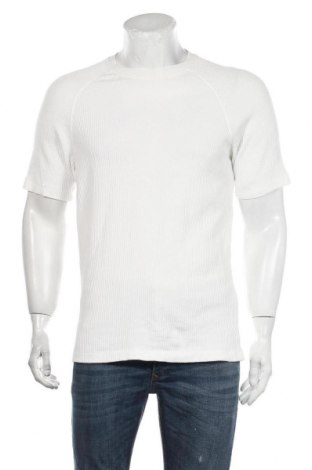 Мъжка тениска Zara, Размер M, Цвят Бял, 97% памук, 3% еластан, Цена 24,00 лв.
