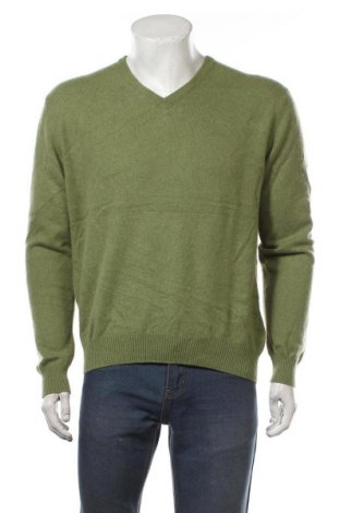 Męski sweter, Rozmiar L, Kolor Zielony, 70% wełna merynosowa, 30% kaszmir, Cena 96,00 zł