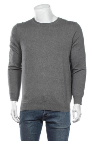 Мъжки пуловер Cortefiel, Размер M, Цвят Сив, 95% памук, 5% кашмир, Цена 65,40 лв.