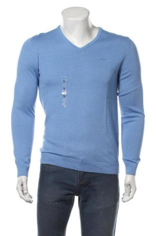 Мъжки пуловер S.Oliver, Размер S, Цвят Син, 100% памук, Цена 35,60 лв.