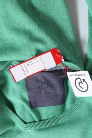 Мъжки пуловер S.Oliver, Размер M, Цвят Зелен, 100% памук, Цена 66,75 лв.