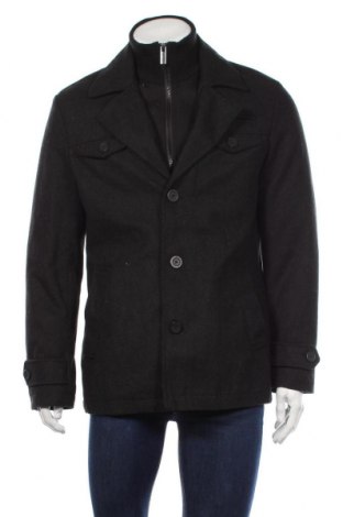 Мъжко палто Jean Pascale, Размер M, Цвят Черен, 80% полиестер, 20% вълна, Цена 45,15 лв.