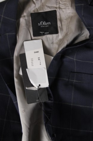 Pánské sako  S.Oliver Black Label, Velikost M, Barva Modrá, 56% polyester, 41% vlna, 3% elastan, Cena  3 141,00 Kč