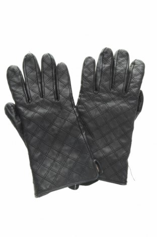 Ръкавици Lindex, Цвят Черен, Естествена кожа, Цена 39,90 лв.