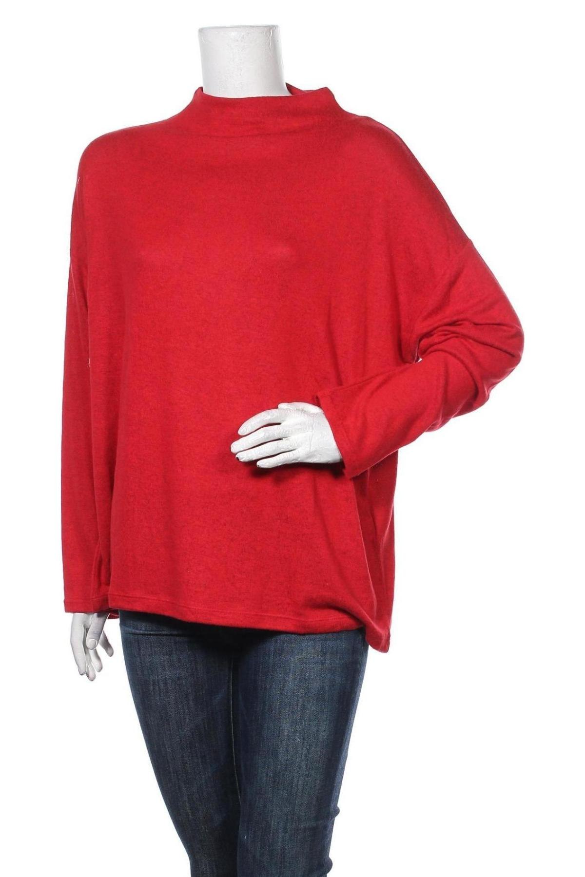 Дамска блуза S.Oliver, Размер XL, Цвят Червен, 78% вискоза, 17% полиестер, 5% еластан, Цена 59,25 лв.