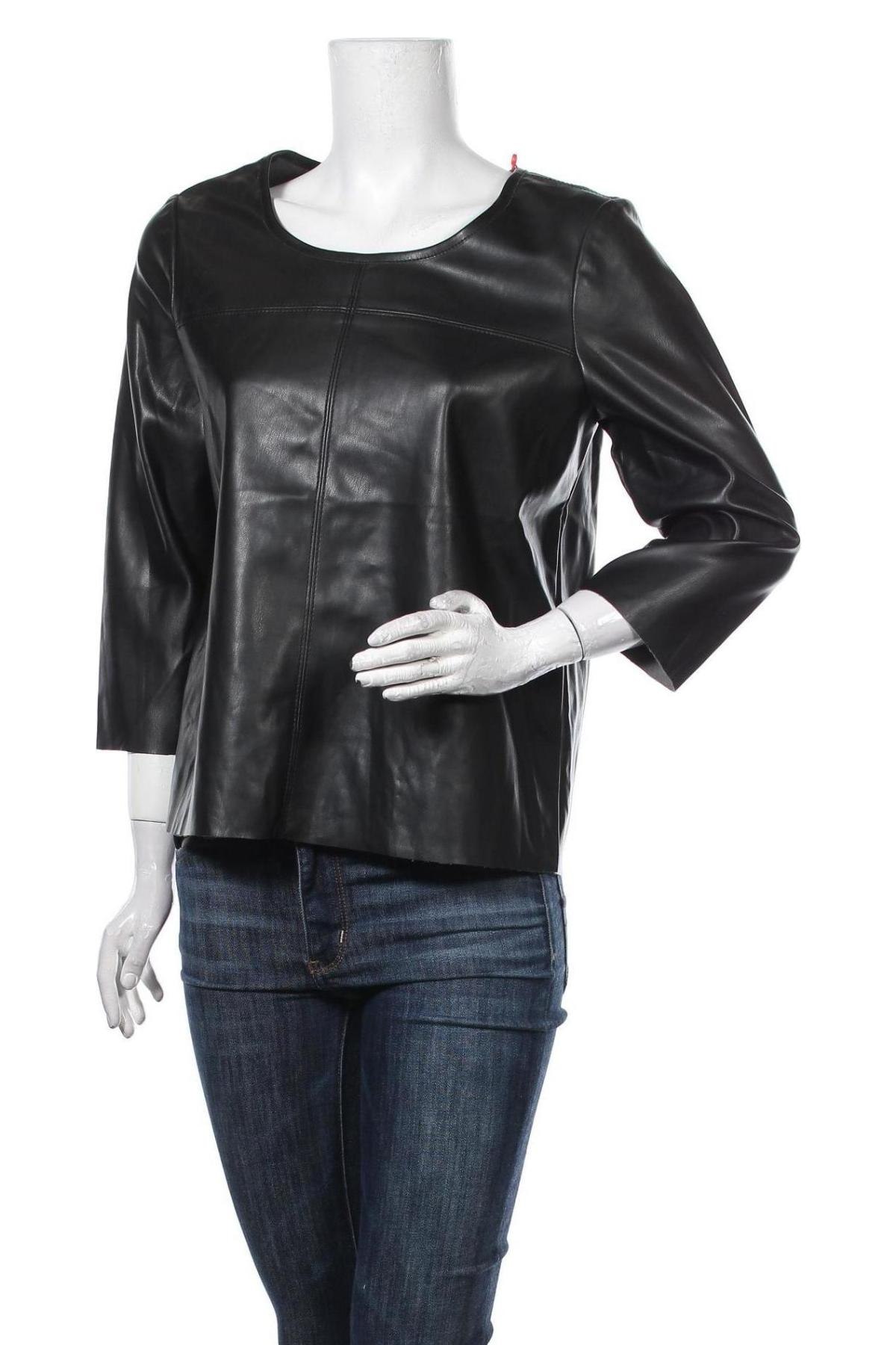 Дамска блуза S.Oliver, Размер M, Цвят Черен, Еко кожа, Цена 66,75 лв.
