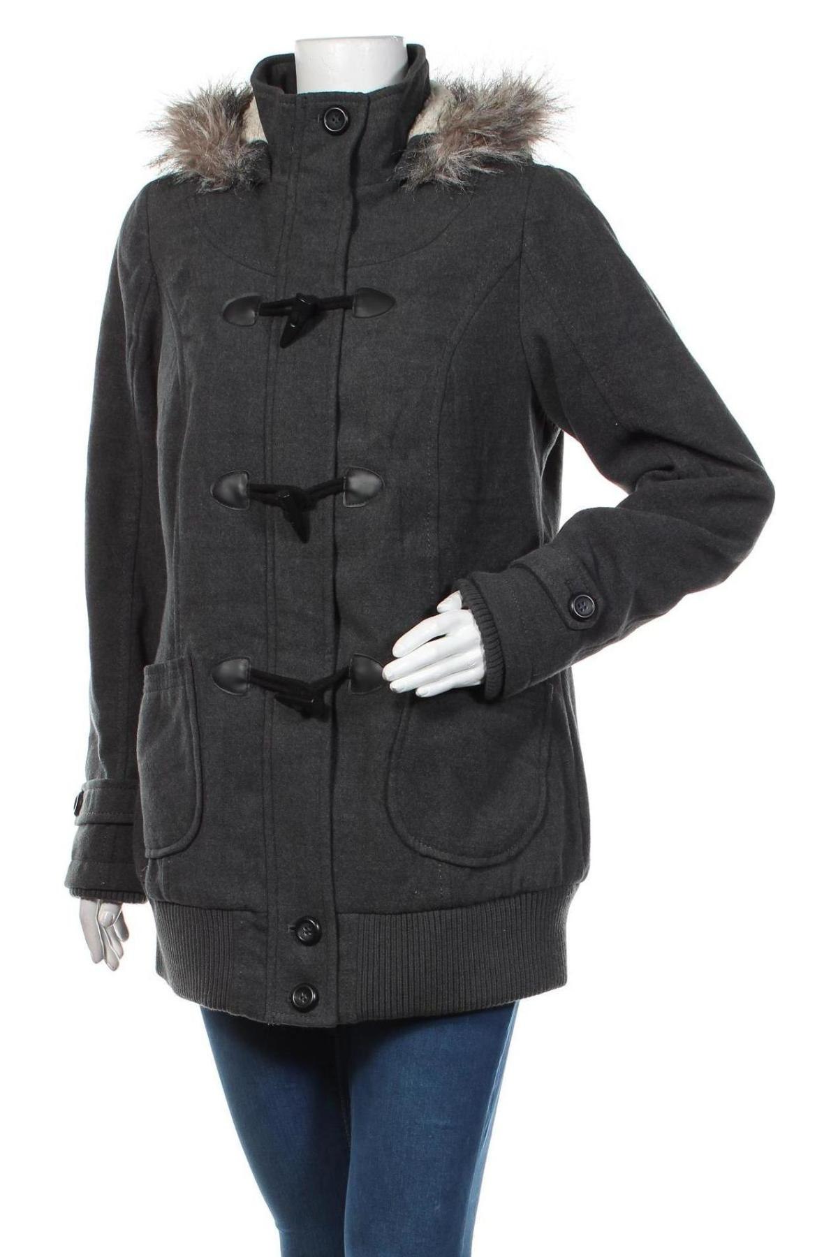 Γυναικείο παλτό Clockhouse, Μέγεθος XL, Χρώμα Γκρί, 82% πολυεστέρας, 16% βισκόζη, 2% ελαστάνη, Τιμή 38,32 €