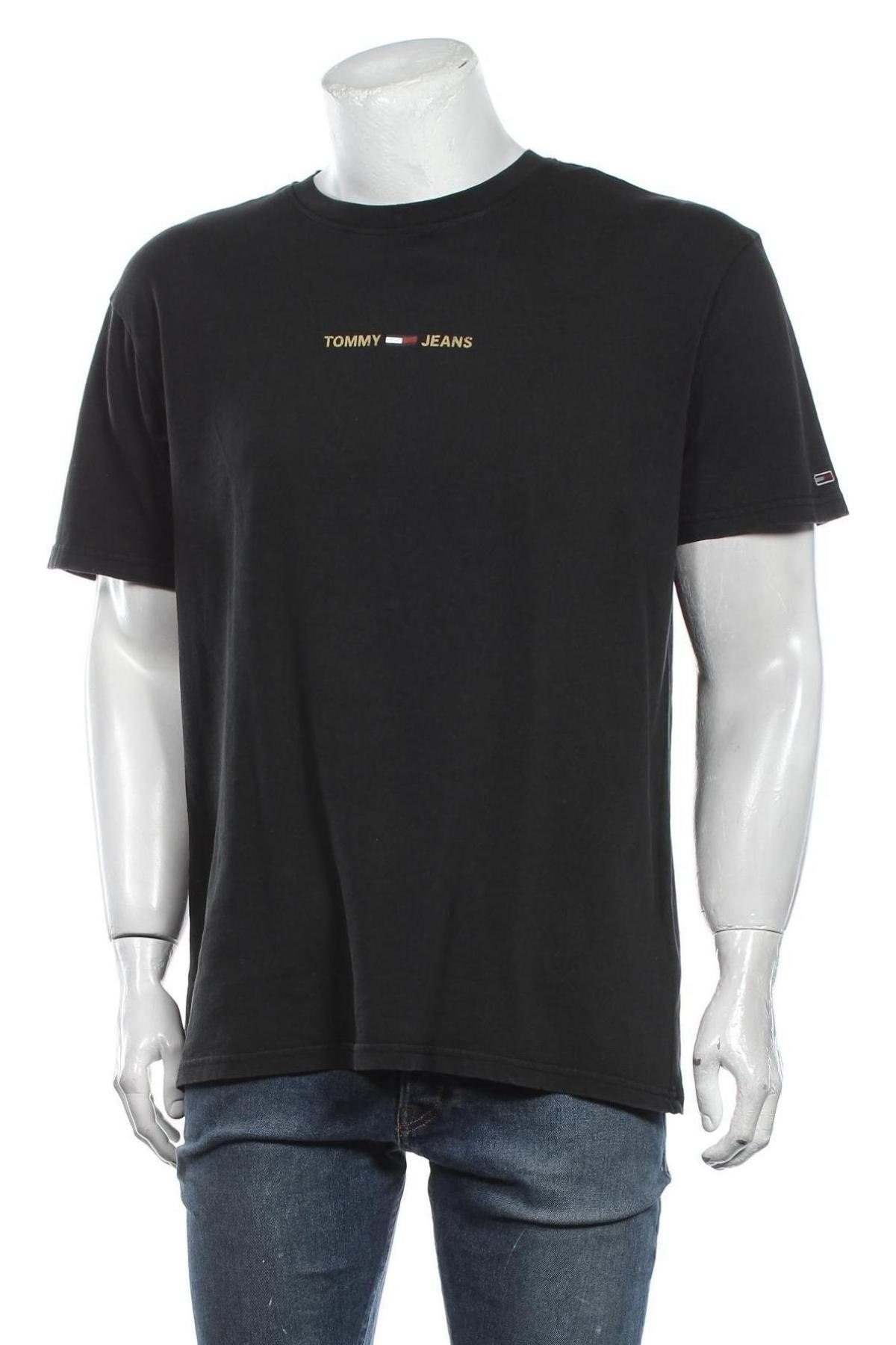 Мъжка тениска Tommy Hilfiger, Размер L, Цвят Черен, Памук, Цена 79,00 лв.