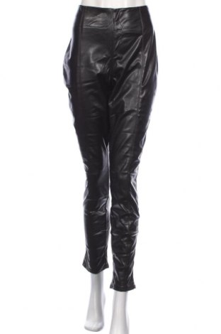 Дамски кожен панталон H&M Divided, Размер L, Цвят Черен, Еко кожа, Цена 28,70 лв.