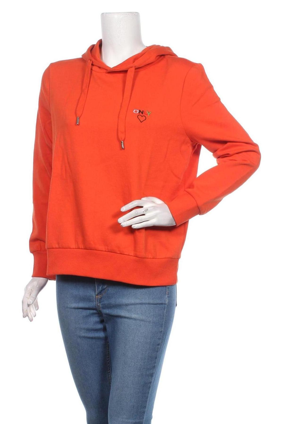 Γυναικείο φούτερ ONLY, Μέγεθος M, Χρώμα Πορτοκαλί, 60% βαμβάκι, 40% πολυεστέρας, Τιμή 21,24 €
