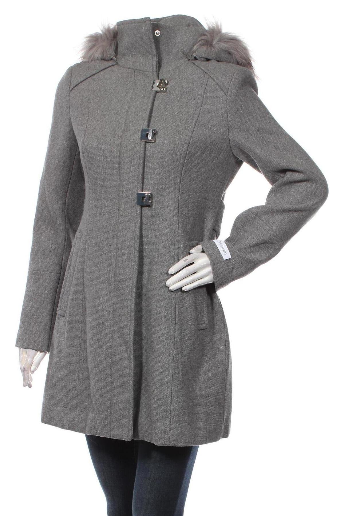 Дамско палто Calvin Klein, Размер XXS, Цвят Сив, Цена 669,00 лв.