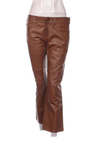 Pantaloni de piele pentru damă Stefanel, Mărime M, Culoare Maro, Preț 259,74 Lei