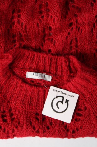 Γυναικείο πουλόβερ Pieces, Μέγεθος M, Χρώμα Κόκκινο, Τιμή 4,21 €