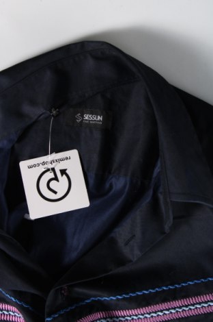 Ανδρικό πουκάμισο Sessun, Μέγεθος M, Χρώμα Μπλέ, Τιμή 5,52 €