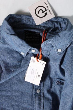 Ανδρικό πουκάμισο Superdry, Μέγεθος XL, Χρώμα Μπλέ, Τιμή 39,69 €