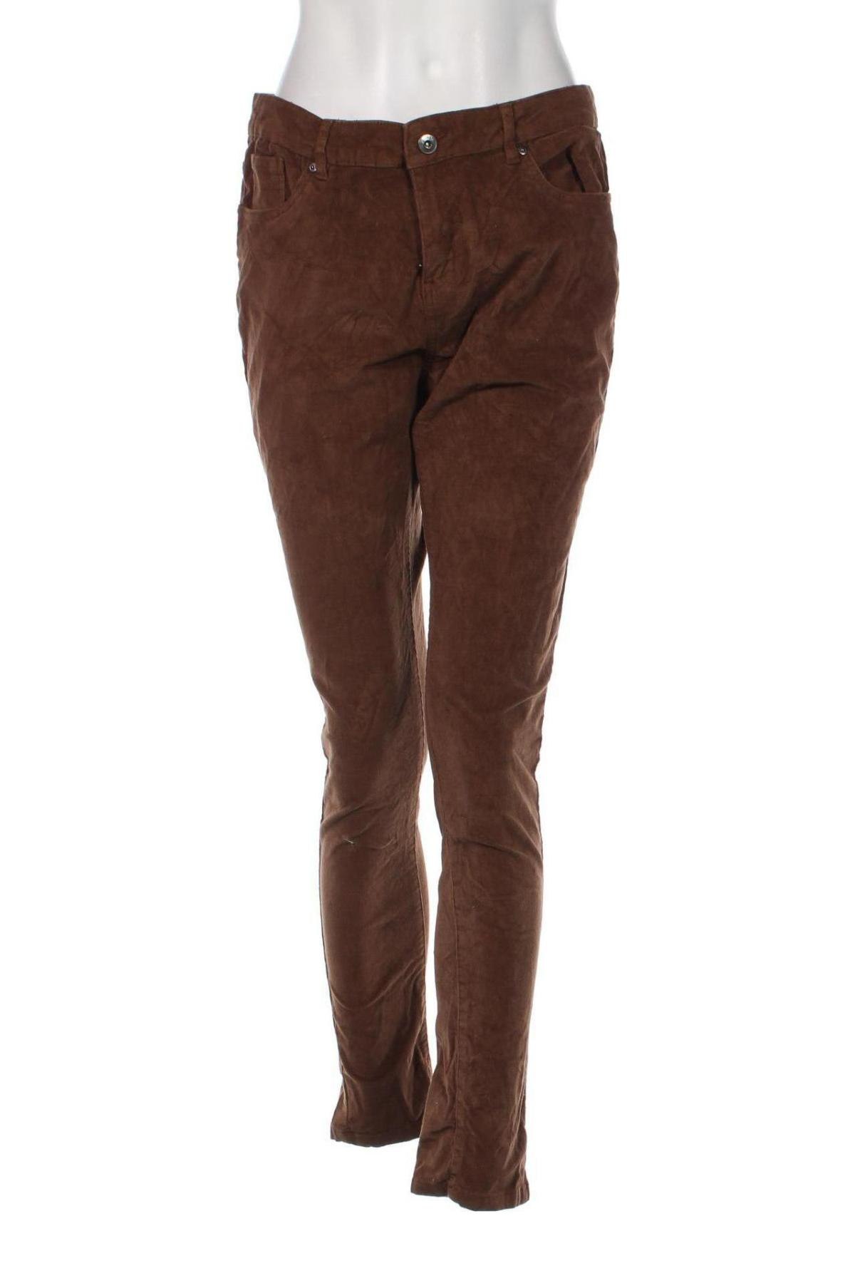 Pantaloni de velvet de femei Trend One, Mărime L, Culoare Maro, Preț 21,94 Lei